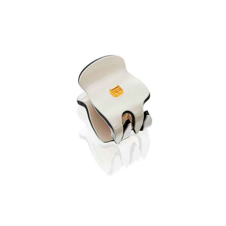 Agrafa Balmain Cellulose Acetate Pince a Cheveux Extra Small White/Black