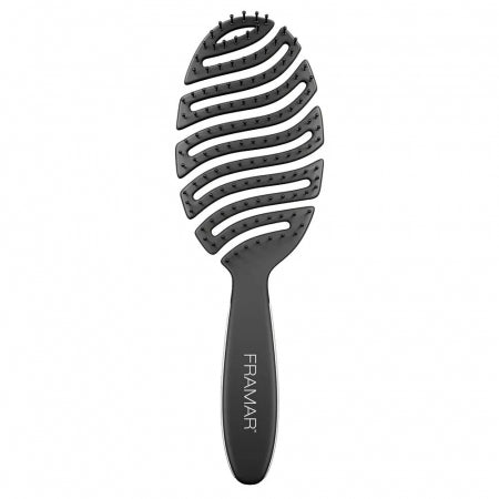 Framar Vented Vent Brush Black – Perie ventilată flexibilă pentru descurcare și uscare