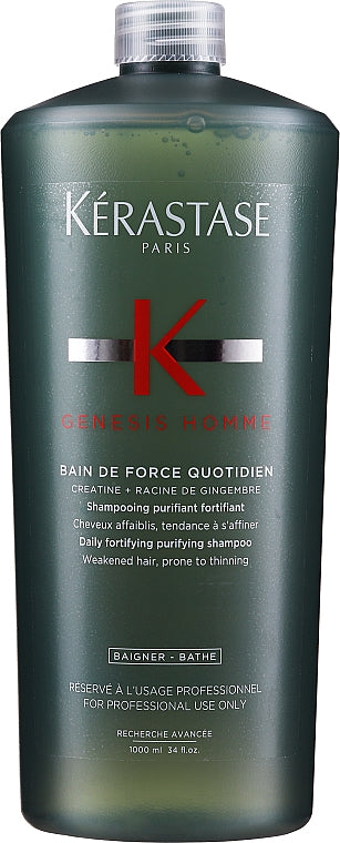 Kerastase Genesis Homme Bain de Force Quotidien - Sampon Purifiant pentru Par Subtire 1000 ml