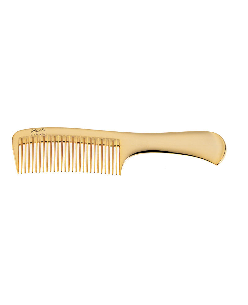 Pieptene Janeke 1830 - Wide-teeth Comb With Handle, Golden Color